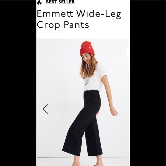 Madewell black Emmett wide leg pant 28P - Picture 3 of 8